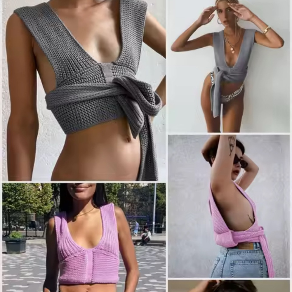 Knitted Multi Wear Crop Top - Picture 6 of 6